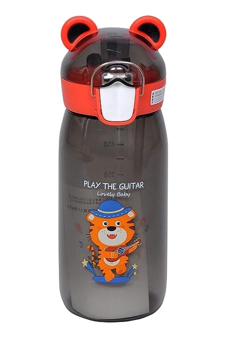 Kris Trendz - Anti-Leak Rabbit Print Water Bottle with Sipper - 50ML (Red with Black)