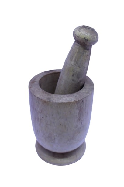 Traditional Wooden Mortar and Pestle Set - 1pc