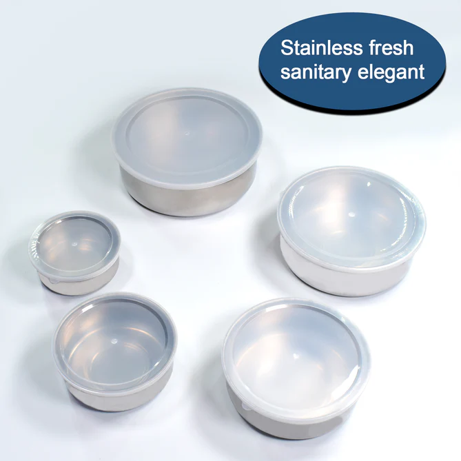 5-in-1 Stainless Steel Food Storage - Airtight & Leak-Proof Lunch Box Set