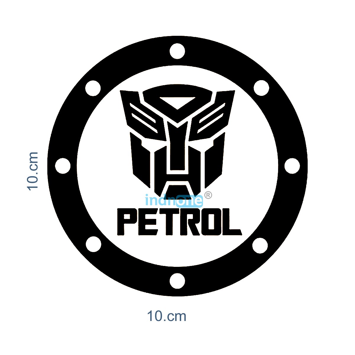 indnone® Limited Edition Petrol Sticker with Transformers Logo for Car Fuel Lid Color Black