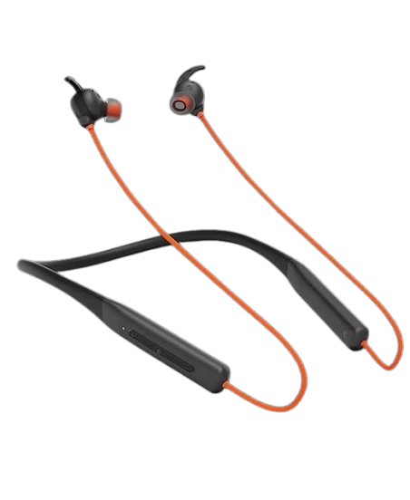 Probuds N32 Wireless Bluetooth Neckband (with Mic) | 40+ hrs Playtime | ENC | Dual Device Pairing | 10 Mins Fast Charge | 10mm Driver with Heavy BASS | Water Resistant | BT V5.3 (In Ear, Black-Orange)