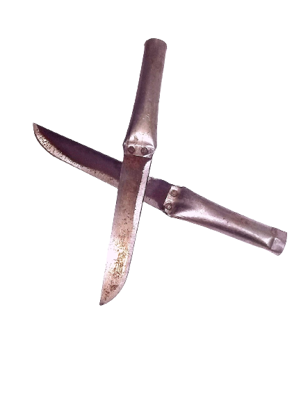 Iron Leaf Knife - Handmade Kitchen Knife - Urukku Kathi - Kerala Knife - Knife with Wooden Handle - Knife for Vegetable Cutting – Multipurpose(10 inch) - Pack of 2