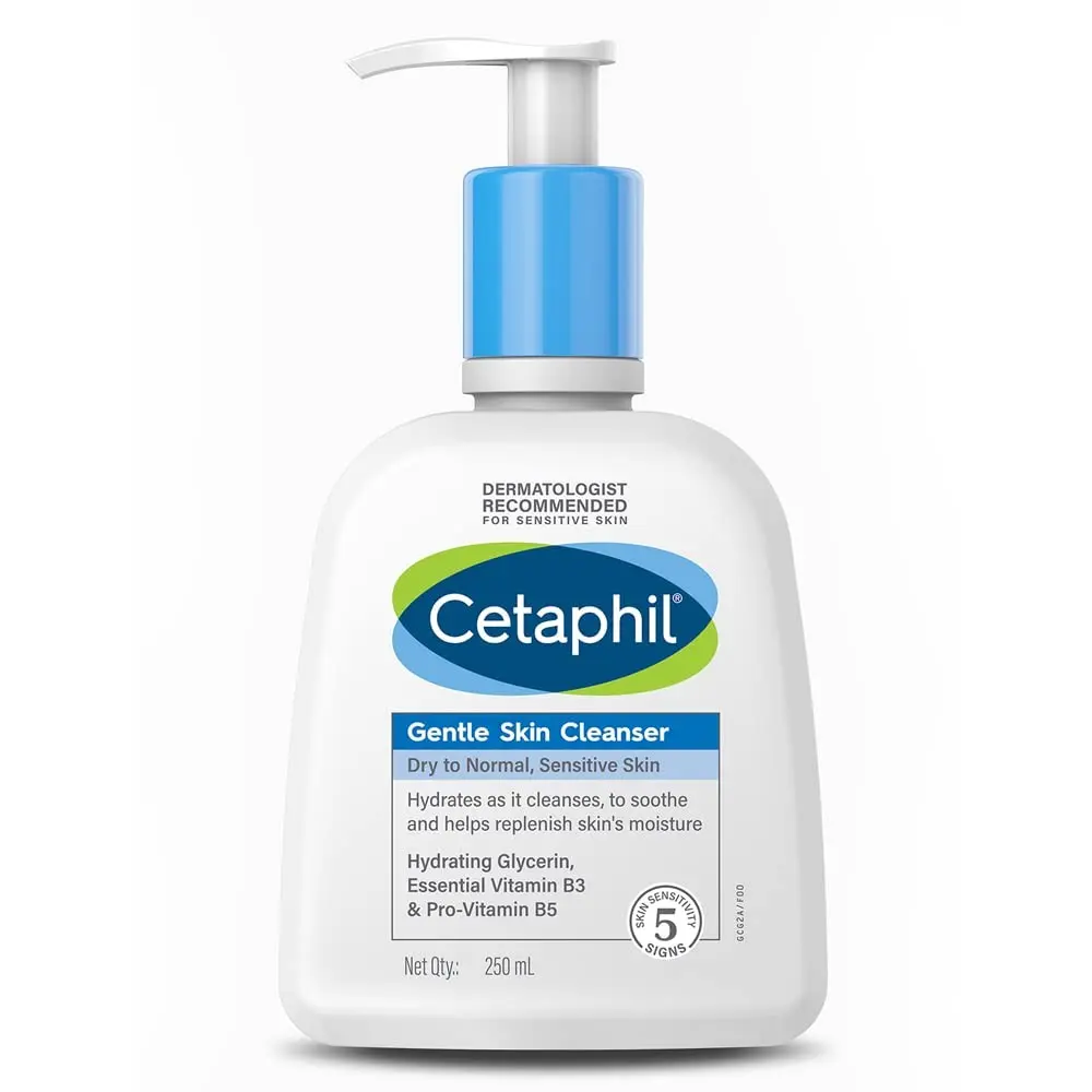 Cetaphil Face Wash by Cetaphil, Gentle Skin Cleanser for Dry to Normal, Sensitive Skin - 250 ml| Hydrating Face Wash with Niacinamide,Vitamin B5| Dermatologist Recommended| Paraben, Sulphate Free