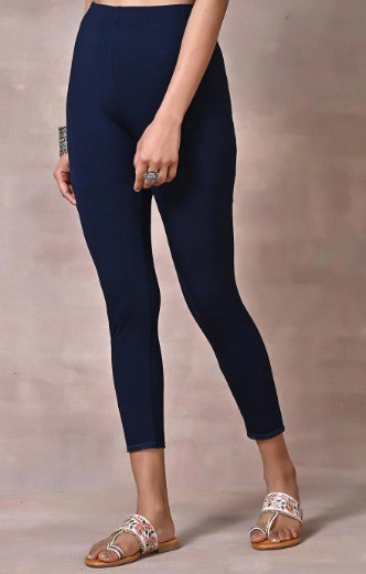 Jegging for women 100% cotton with bio wash(navy blue)