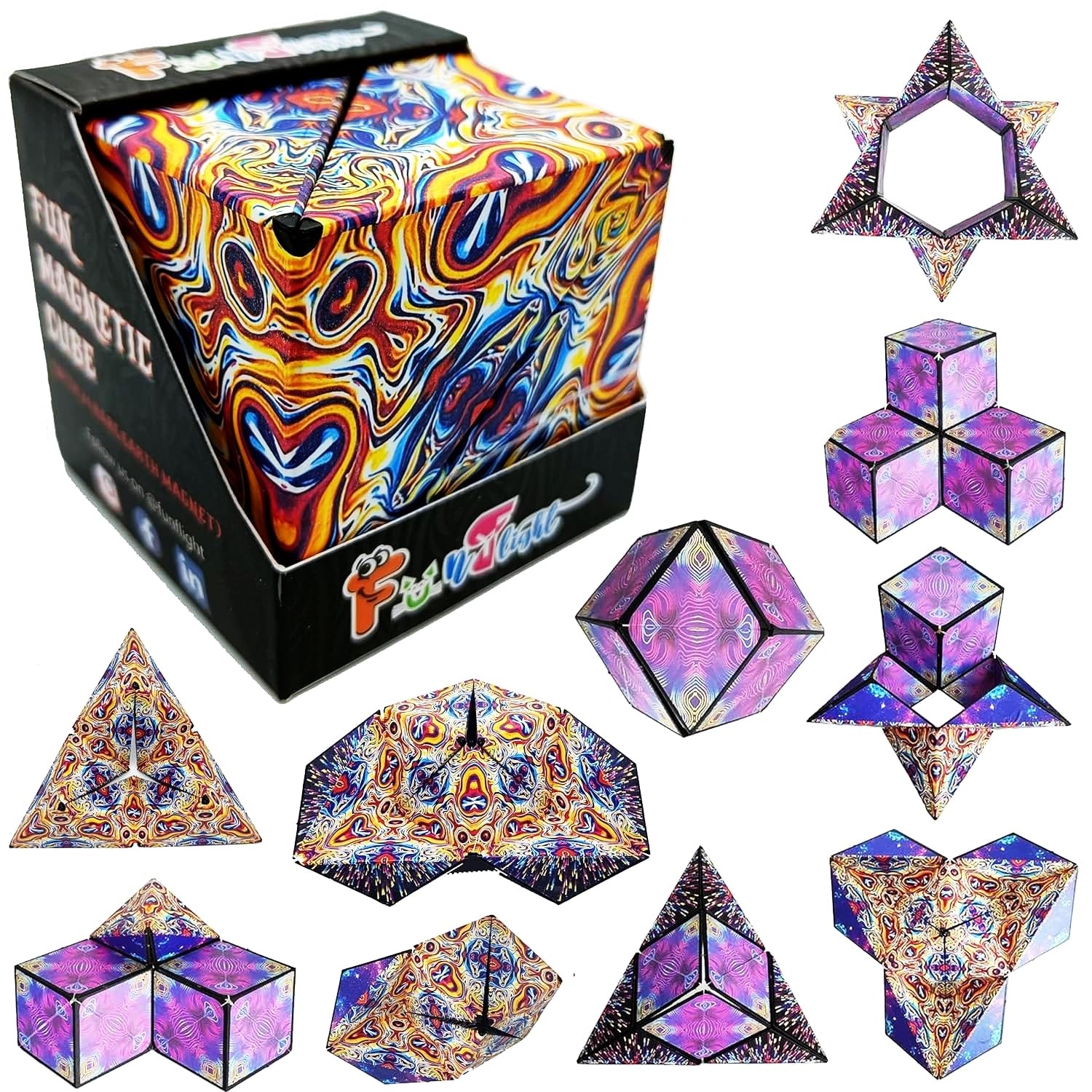 Uyir Mei Magic Magnetic Cube Shape Shifting Puzzle Box | Fun Cube | Mind Fun Game(1 Piece)