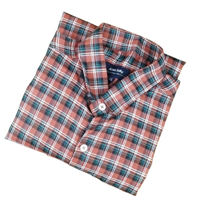MK Fashion Men's Cotton Full Sleeves Checked Casual Shirt (XX-Large, Light Red)