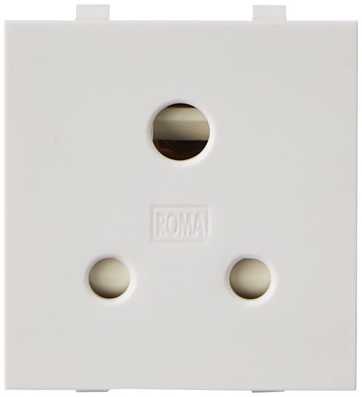 ANCHOR Roma 13/10/6 A 240 V Polycarbonate Combi Socket (Standard Size, White) (Pack of 4 Sockets)