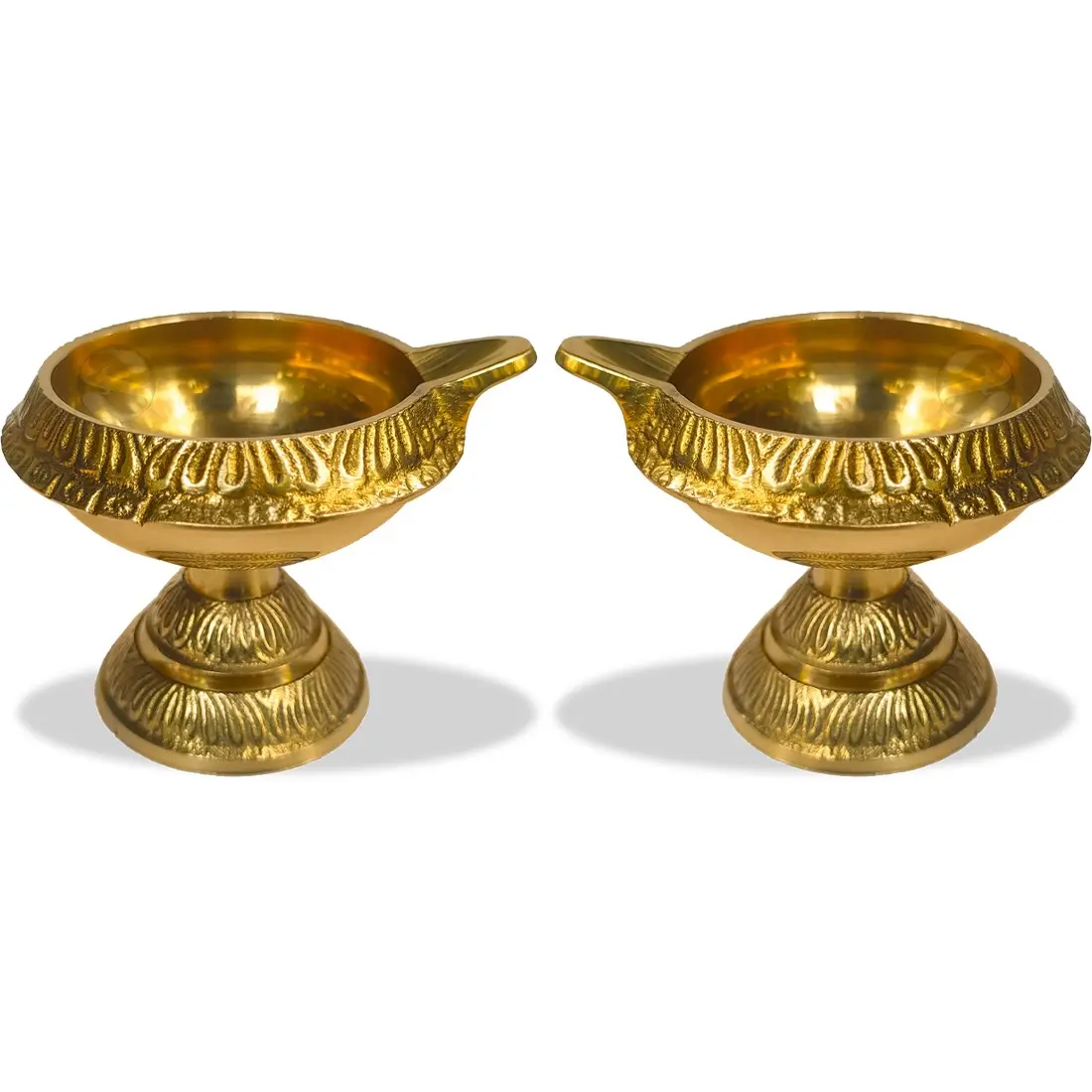 Brass Kubera Stand Diya Set for Pooja and Festivals (Pack Of 2) 2.5 inches height