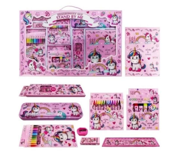 8001 Piece Unicorn Stationery Gift Set for Kids - Includes Pencils, Crayons and Markers