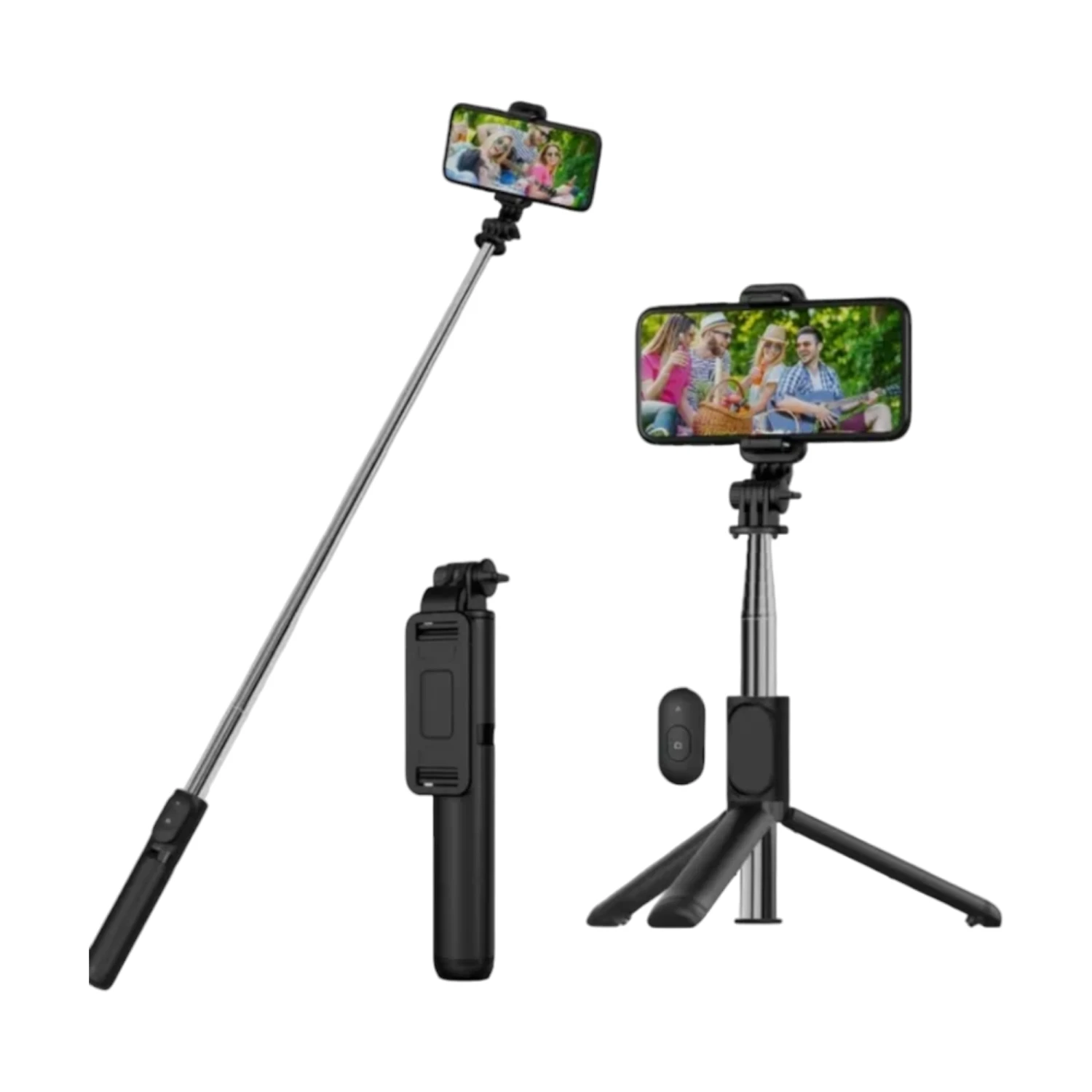 3-in-1 Selfie Stick with Tripod Stand with LED Light, Bluetooth Remote, Adjustable Phone Holder for Photography, Vlogging,Photo Shoot (1)