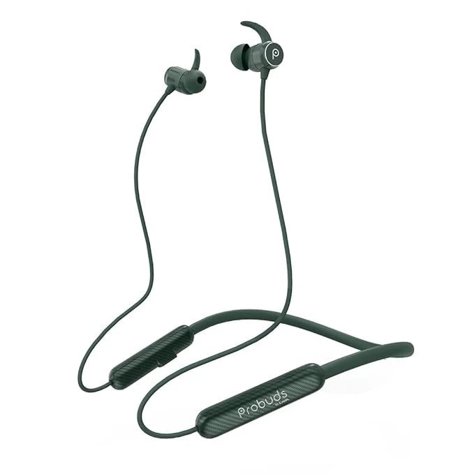 Probuds N41 Wireless Bluetooth Neckband (with Mic) | 35+ hrs Playtime | ENC | 12 hrs Fast Charge in 10 mins | Water Resistant (IPX6) | BT V5.3 | 50ms Low Latency | Dual Device Pairing (Forest Green)