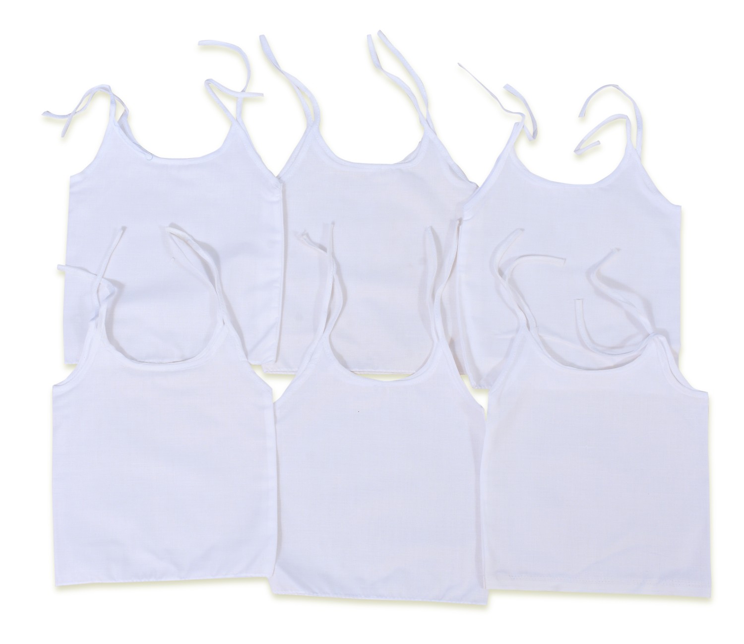 0-3 Month Baby White Jhabla Dress - Sleeveless Cotton Top for Exceptional Softness and Comfort