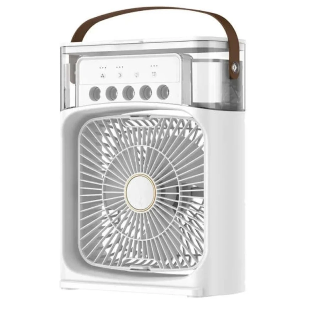 CUTDOT | Mini Cooler for Room Cooling Mini USB AC Portable Mist Spray Fan with 7 Colors LED Light, 1/2/3 H Timer, 3 Wind Speeds and 3 Spray Modes Humidifier With Water Spray for Office,Home &Travel