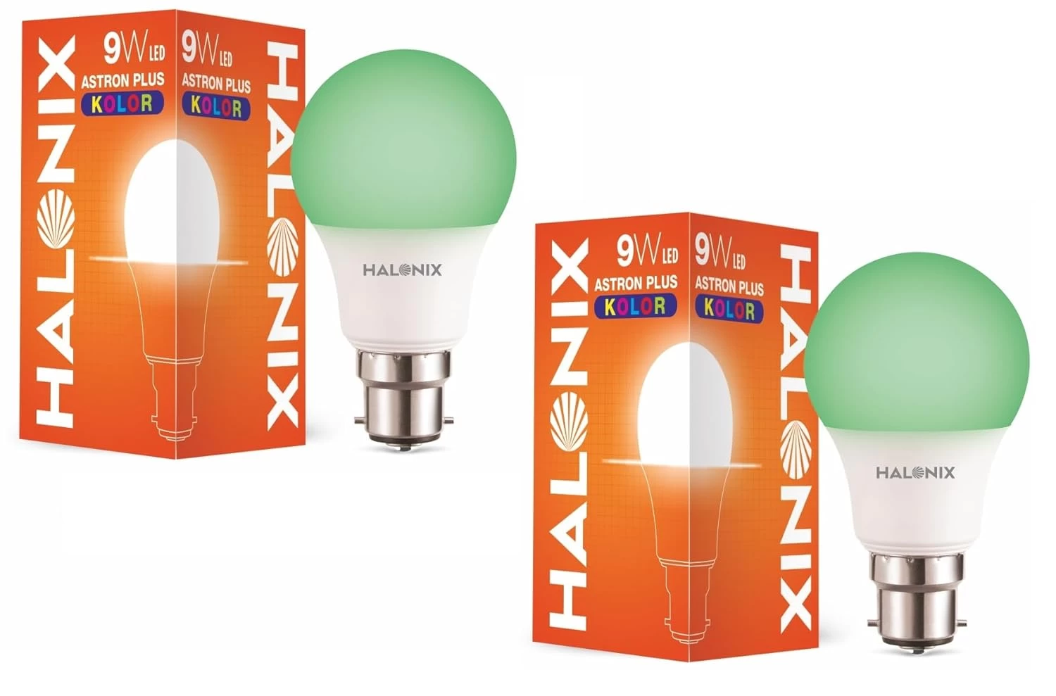 Halonix LED BULB ASTRON PLUS 9W B22 GREEN PACK2