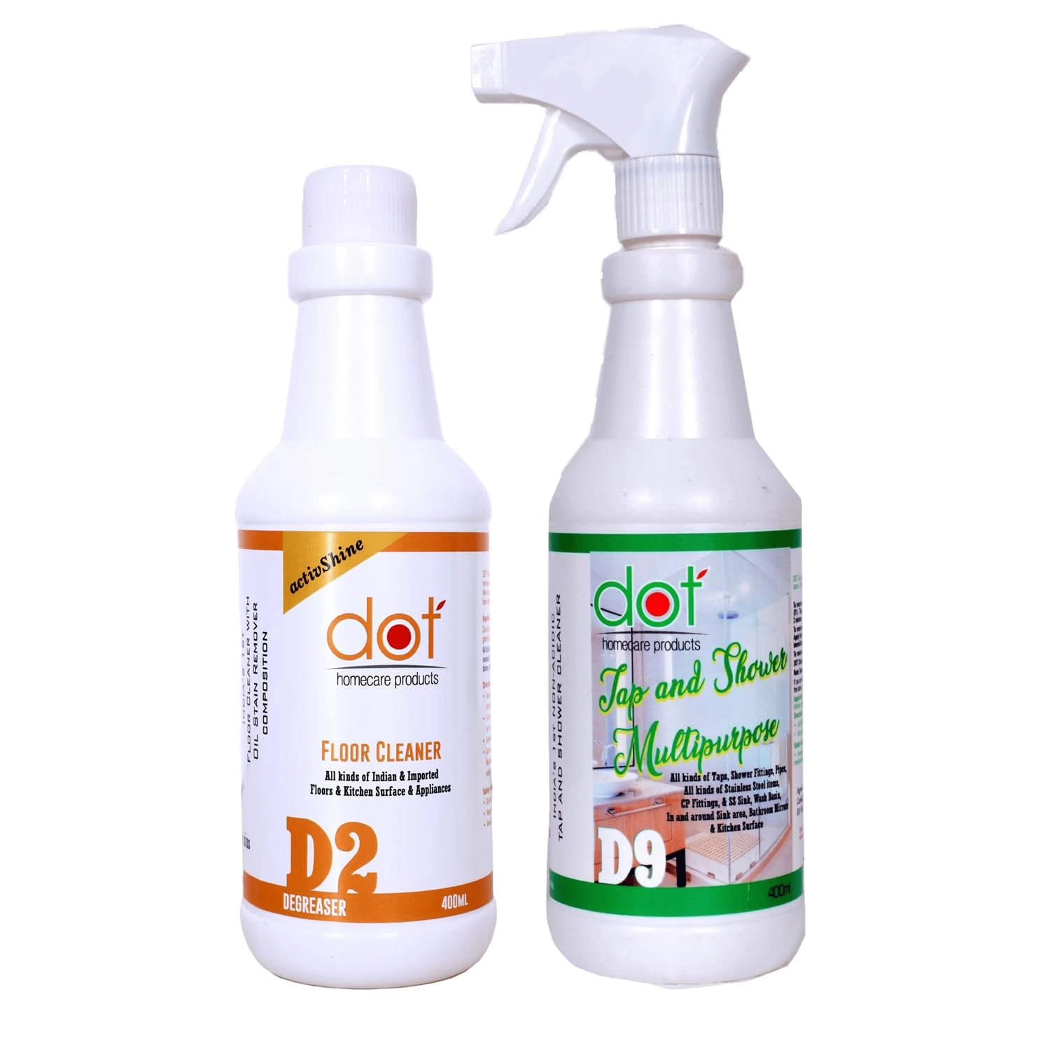 DOT Floor, Degreaser, Shower Glass Cleaner 400ml each (Combo Pack)