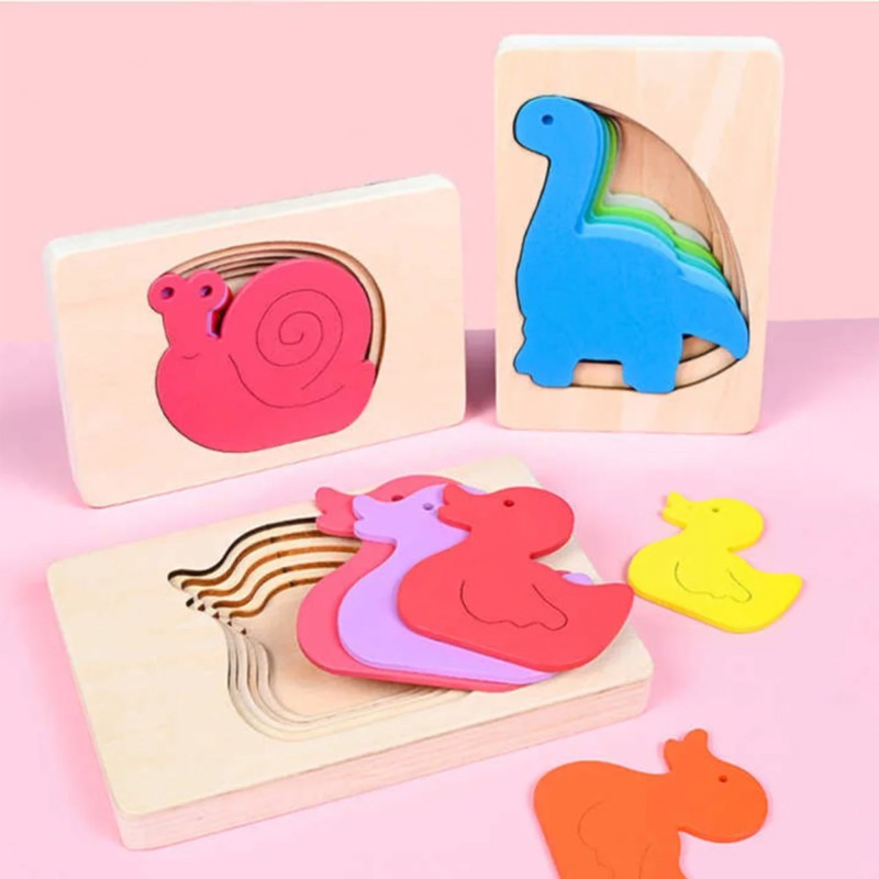 Multilayer puzzles - Montessori Multi-Layer Animal Puzzle for Kids or Toddler/seriation Puzzle