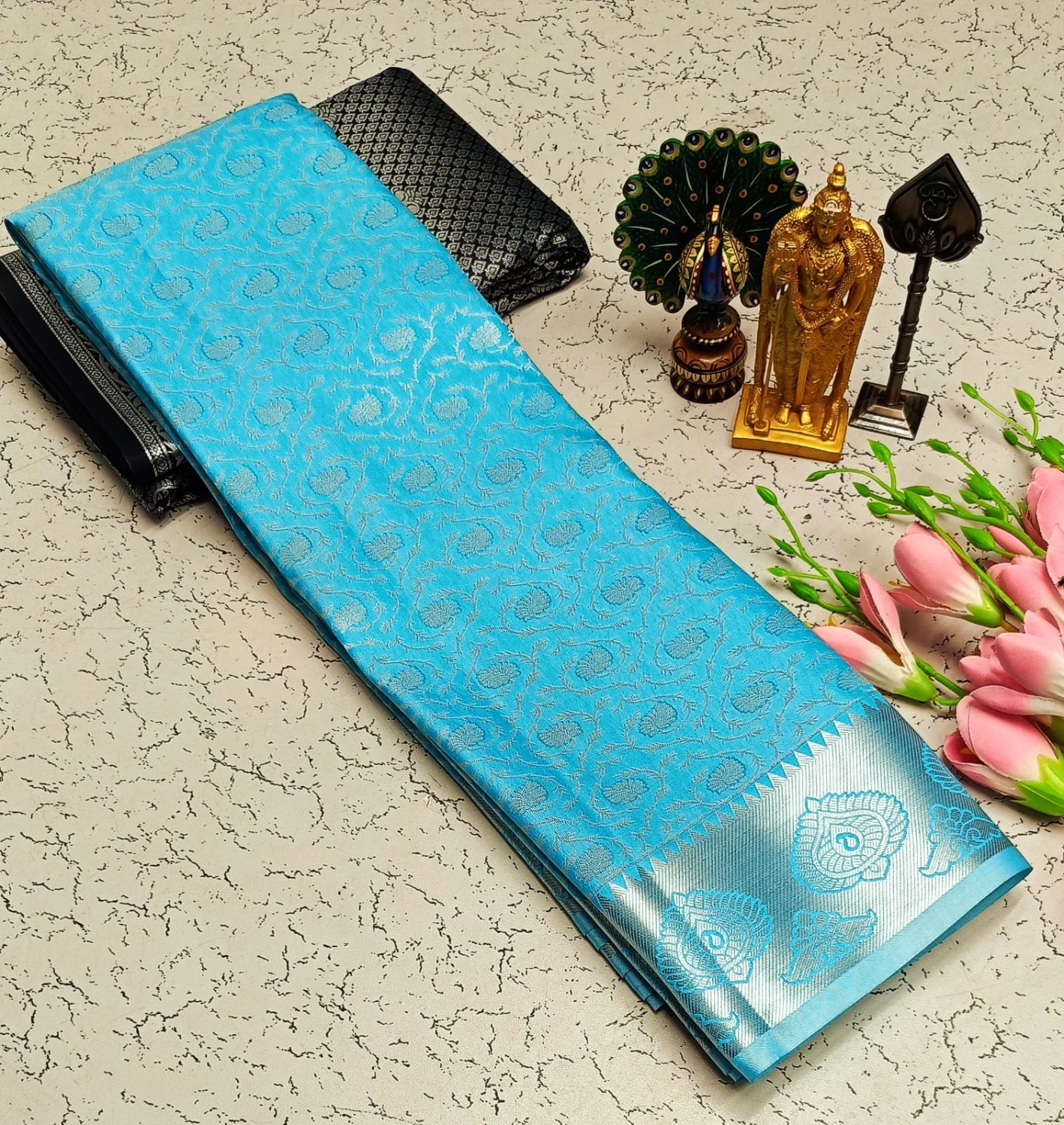 Elite Bridal Pure Silk Saree – Traditional Vasthrakala Weave with Rich Silver Zari