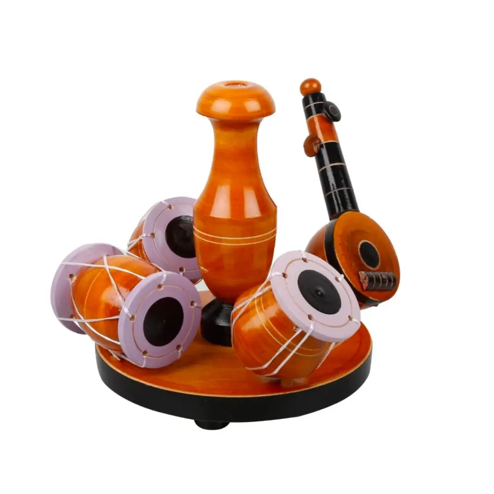 wooden musical tabla showpiece