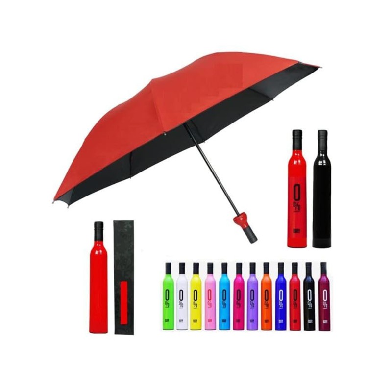 Skarsh Bottle Shape Compact Umbrella with Plastic Case for UV Protection & Rain Umbrella (Multicolor)
