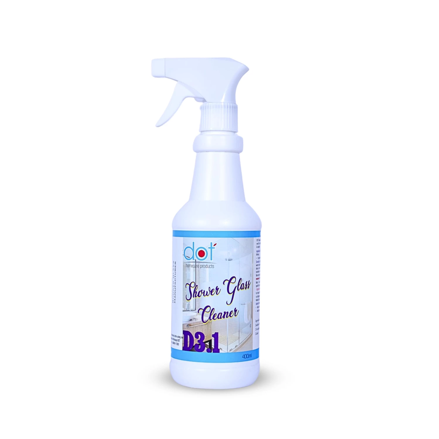 DOT Homecare Products Shower Glass Cleaner For Bathroom 400ml | Remove Heavy & Tough Limescale | Salt And Hard Water Marks | Shower Door Bottom Stains | All Types Of Glass Surfaces