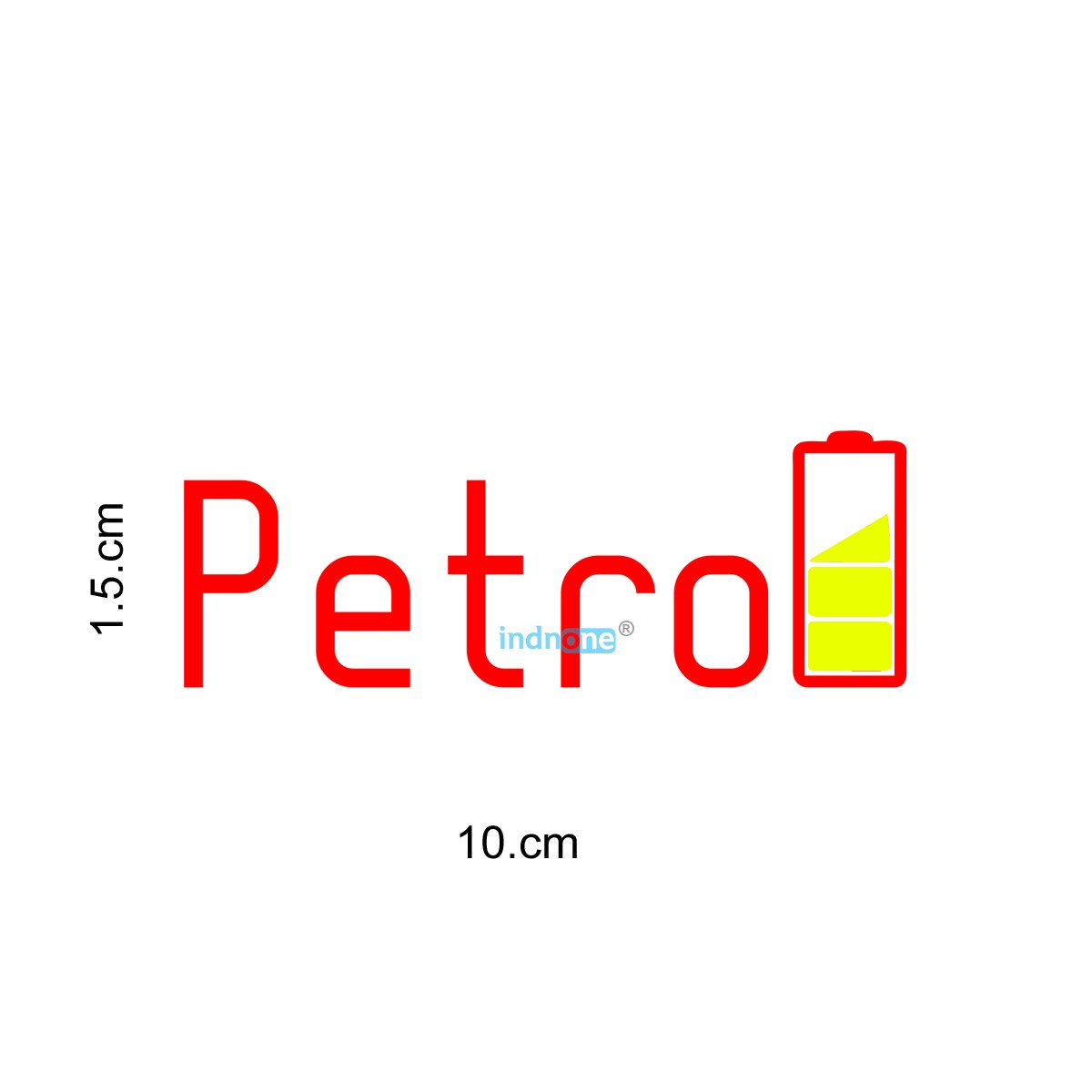 indnone® Battery Logo Petrol Sticker for Car Fuel Lid Color Yellow & Red