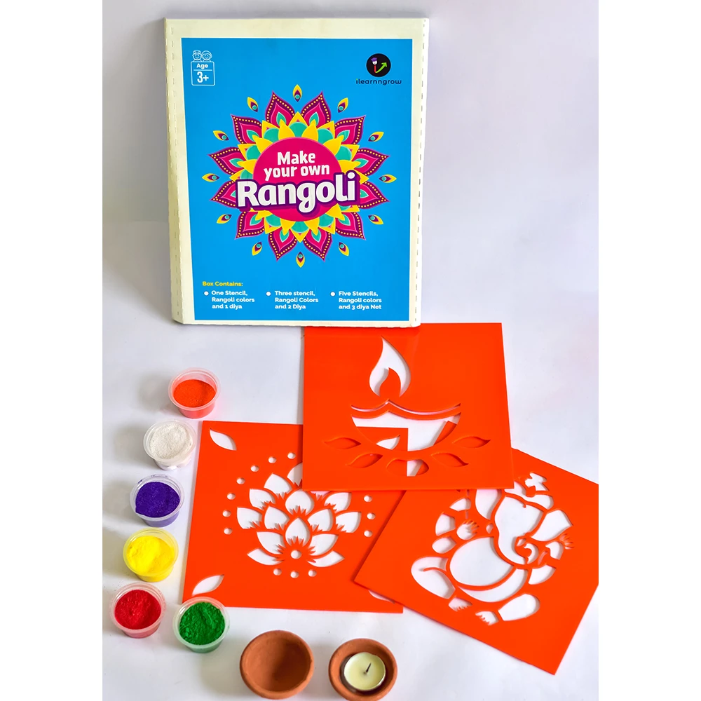 ilearnngrow Diwali DIY Rangoli Kit- set of 3Stencil