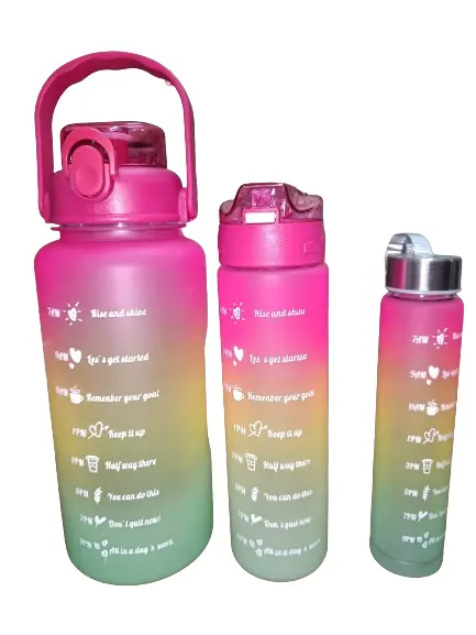 motivational water bottle | Times To Drink, Time Marker To Inspire You Drink More Water(Hot Pink, Pack Of 3)