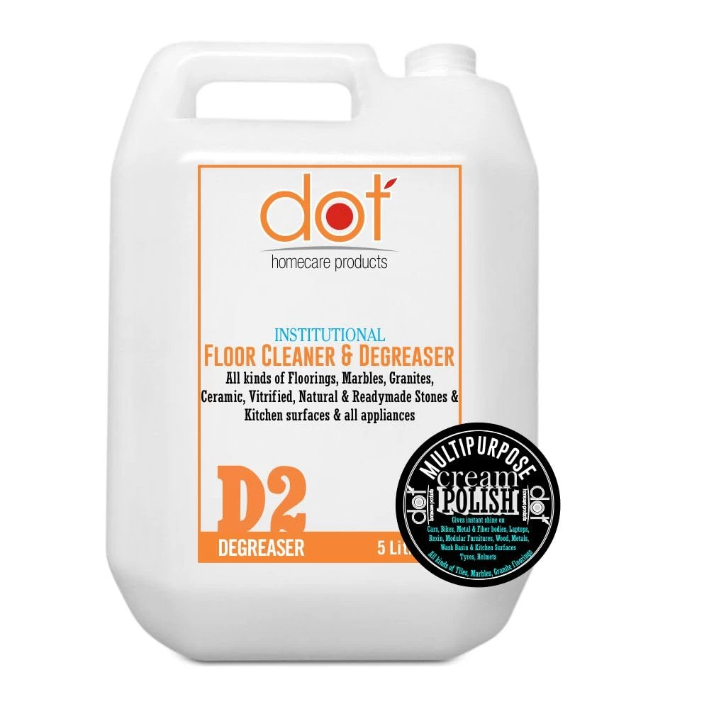 DOT Floor Cleaner, Degreaser 5 Litres- Eco friendly Hard Stains and Toughest House Hold Stains Remover, White Patch Remover 50grams