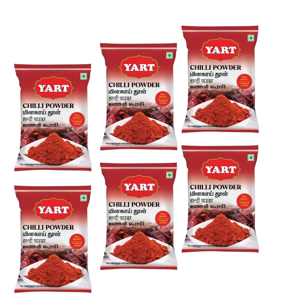 YART Red Chilly Powder | Mirchi Powder 300g | No Added Preservatives & Colors | Pack of 6