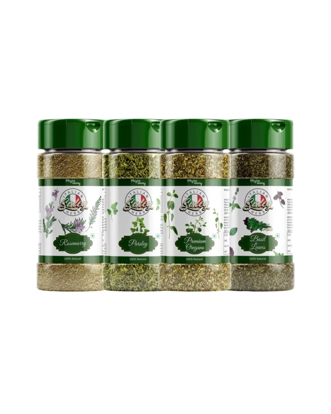 Calia Italian Seasoning Herbs Combo - Rosemary, Parsley, Basil, Oregano - Fresh Flavor, Natural Cooking Spices, 4 Pack