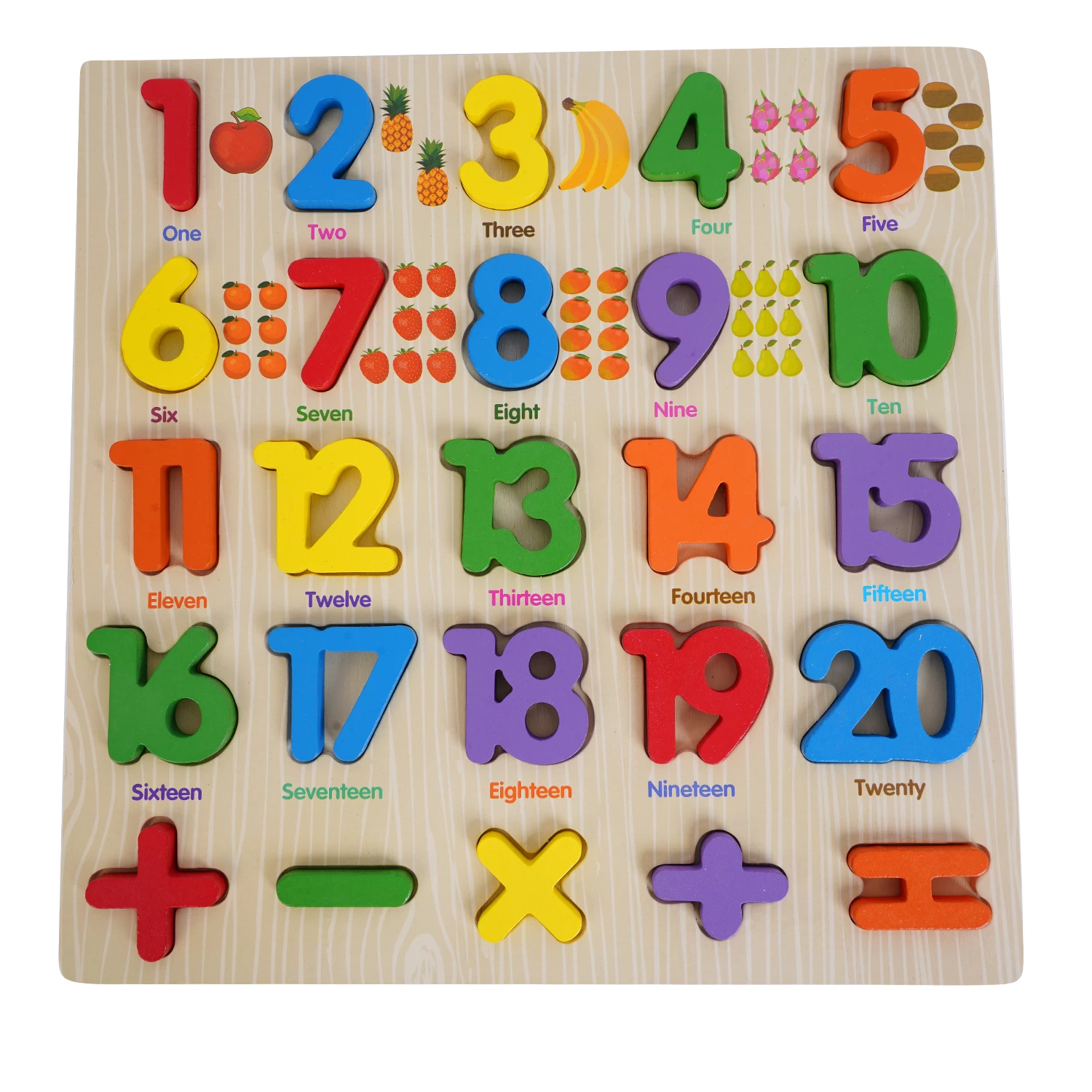 Wooden Number Puzzles for Kids, Colourful Shape Puzzles for Toddlers & Preschoolers - Educational Learning Toys - Early Learning - Montessori - Develops Fine Motor Skills & Cognitive Skills