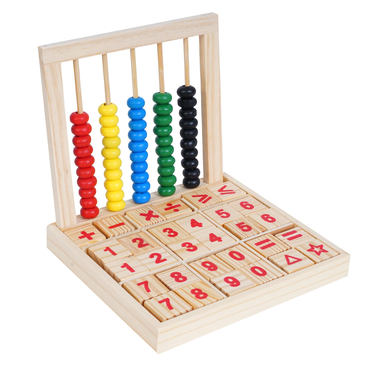 Wooden Abacus Counting Frame with Colourful Beads and Rods,Toys for Kids