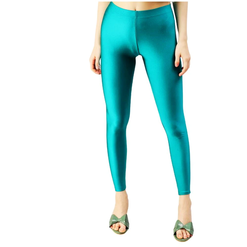 Ankle-Length Shimmer Leggings for Women | Stretchable Nylon Elastane | Slim Fit & Tailored Cut