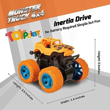 Monster Car, Toys for Kids (Pack of 2, Colour May Way) Made in India