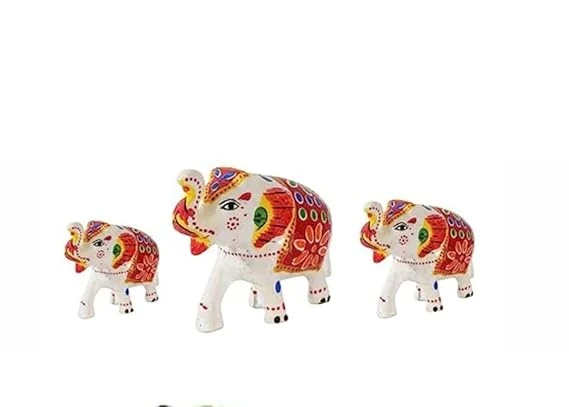 AREMBI Home Decor White Elephant Showpieces