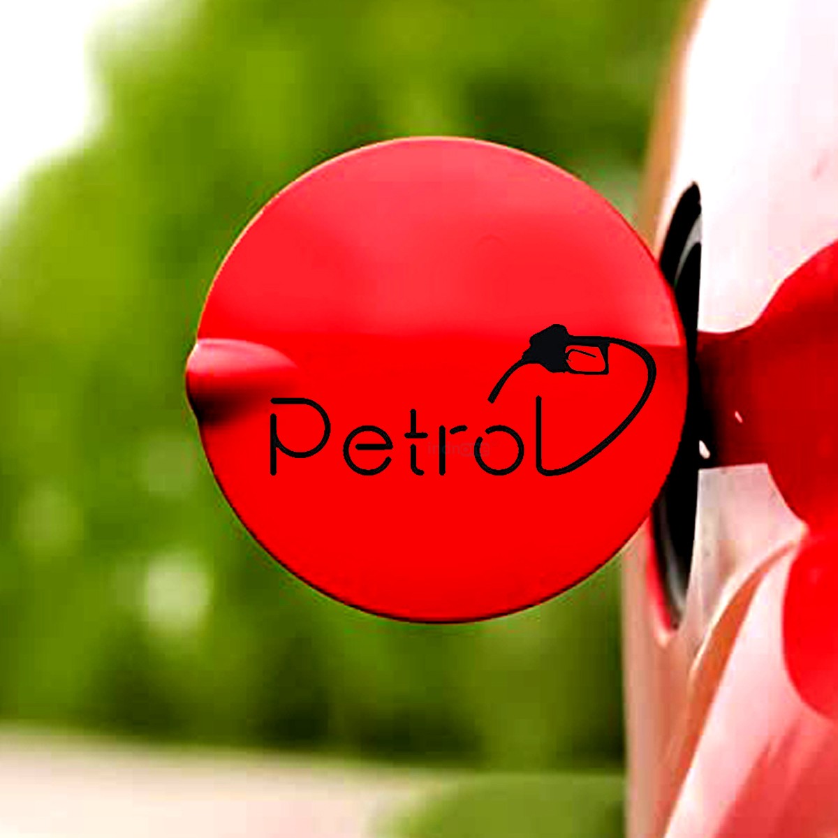 indnone® Creative Petrol Logo Sticker for Car. Car Sticker Stylish Fuel Lid | Black Color Standard Size