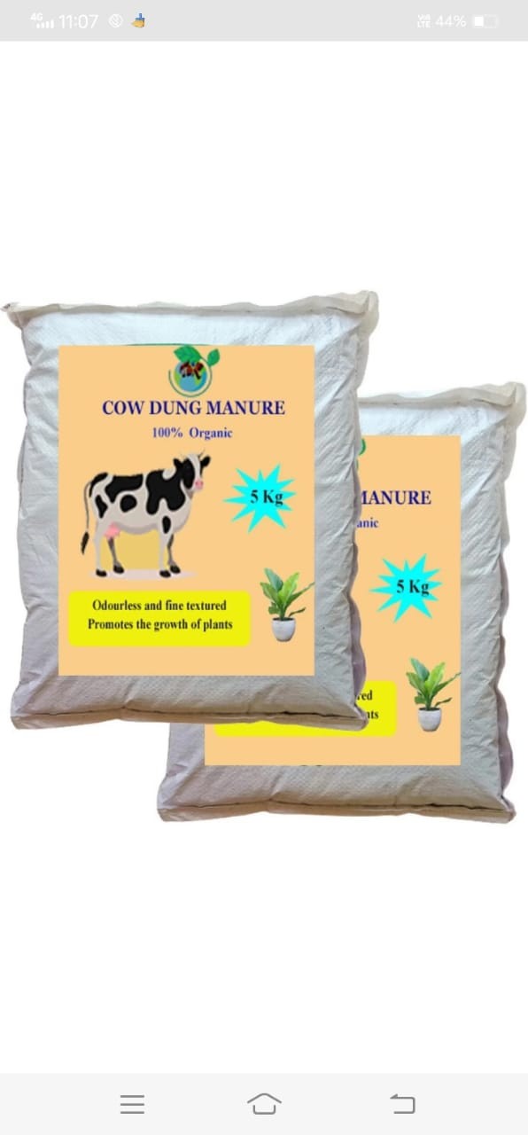 TSK Organic Cow Dung Manure Powder 10Kg - Natural Fertilizer for Plants