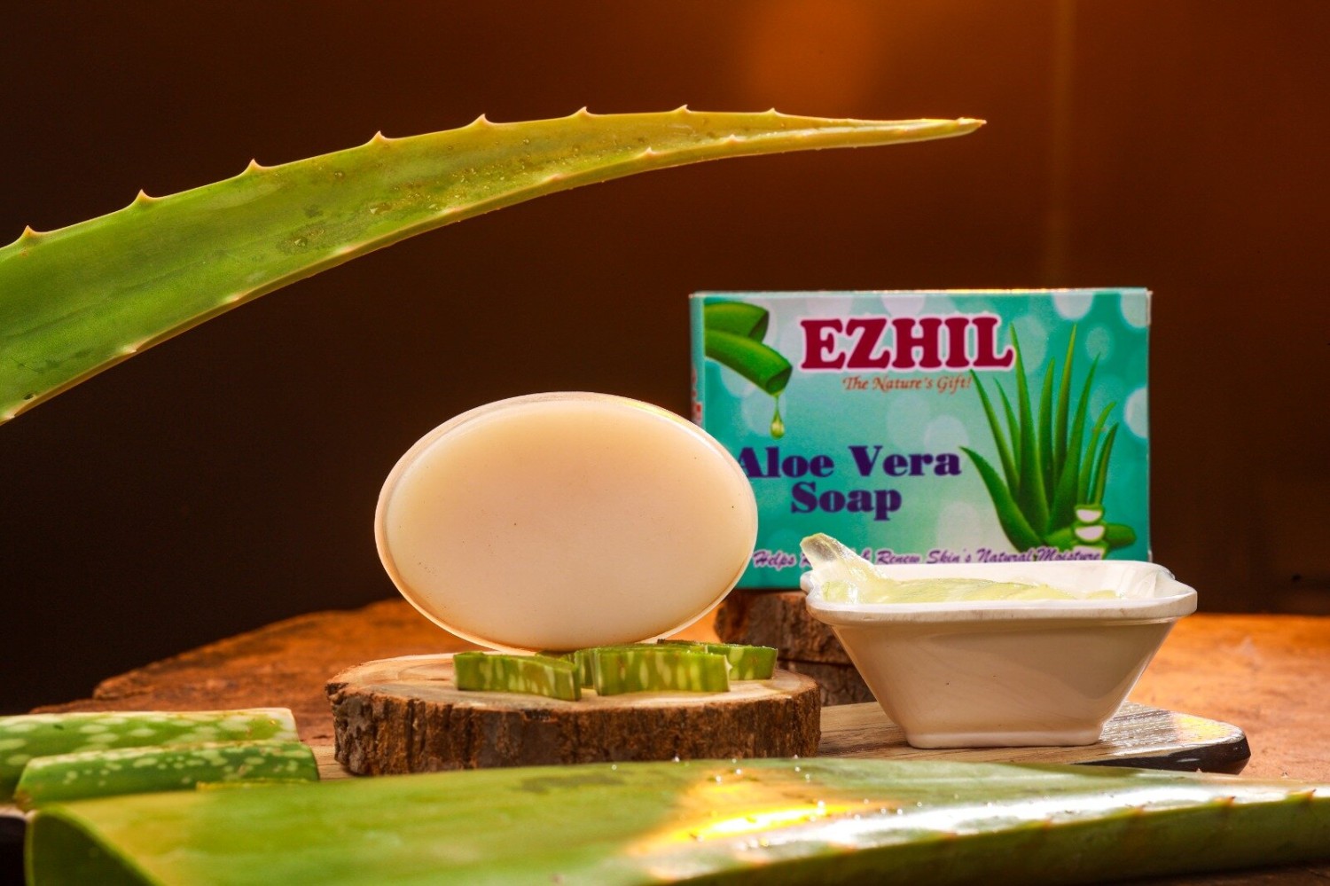 Ezhil Organic Aloe Vera Soap | Natural Home-Made Soap(75Gms)