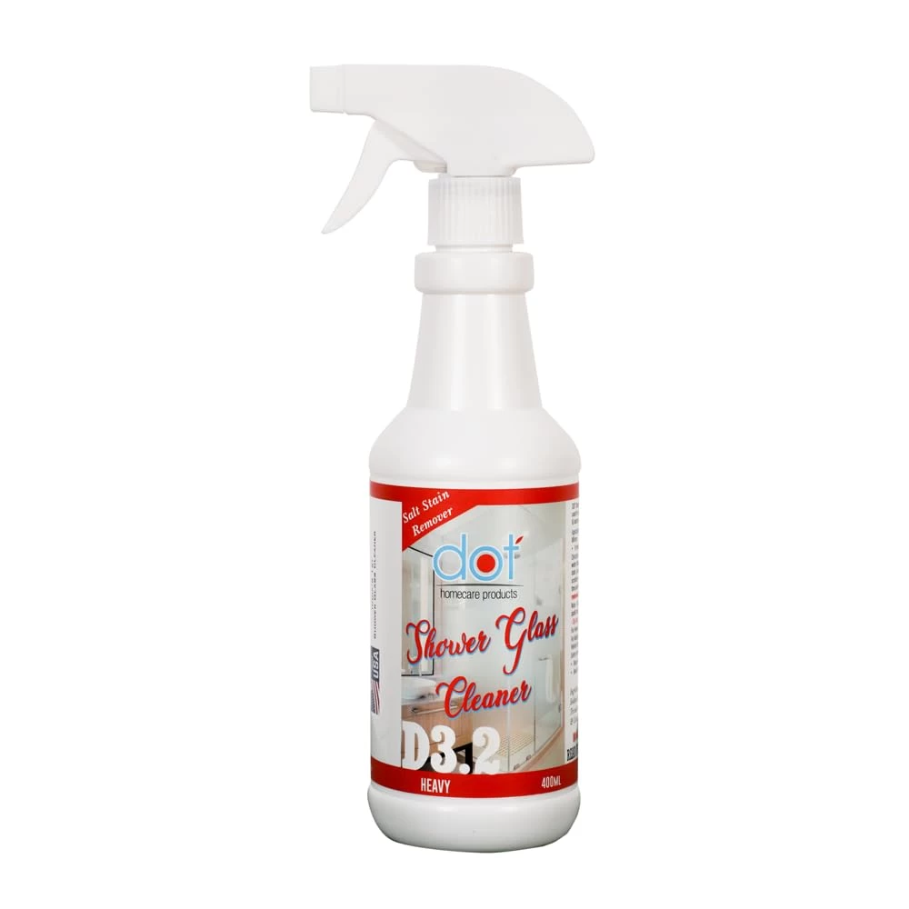 DOT Shower Glass Cubicle Cleaner - Heavy - 400ml- Powerful & Organic, Salt stain remover, Removes hard water marks