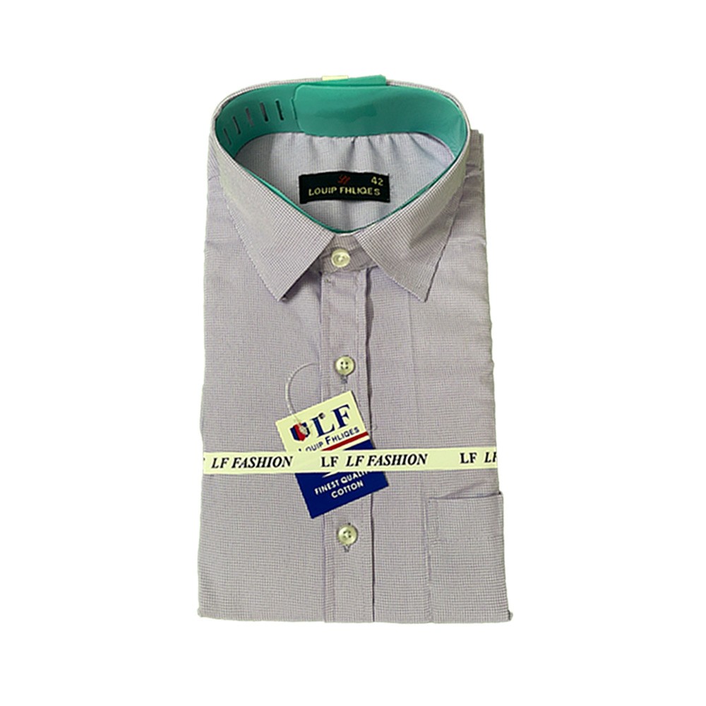 Matchy Regular Fit, Full-Sleeve Semi Cotton Checkered Formal Shirt for Men (Lite Purple)