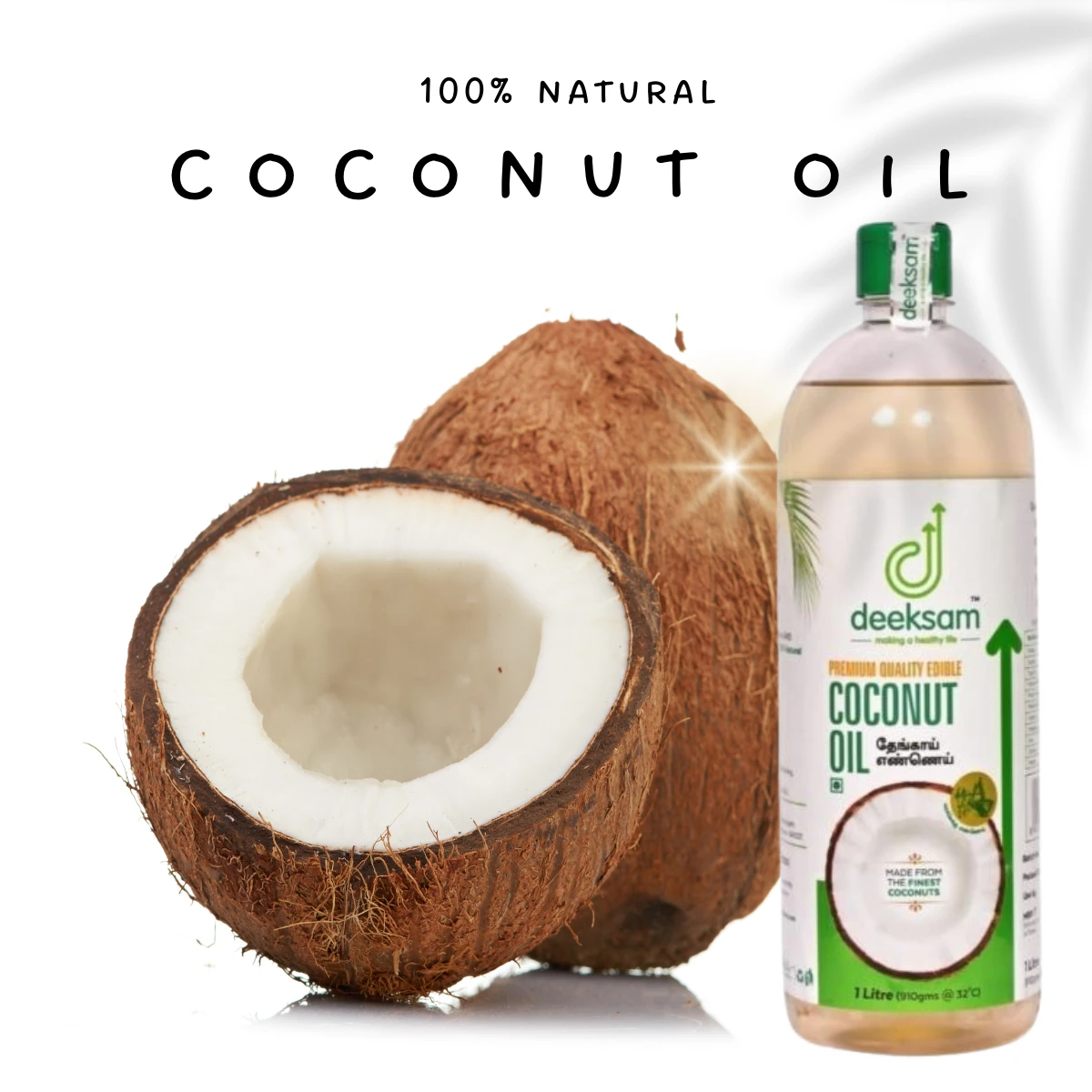 DEEKSAM WOOD PRESSED COCONUT OIL 1L