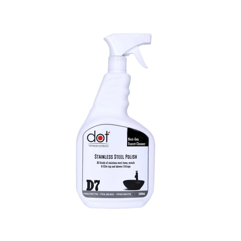 DOT Stainless Steel Polish 800ml | Protect from Rusts | SS Shiner | Removes Hard Water Stains | Enamel & Eco Friendly Matte Black Fixture cleaner