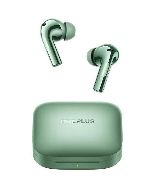 OnePlus Buds 3 TWS, in Ear Earbuds with Sliding Volume Control and 49dB ANC Gaming Bluetooth  (Minty Green, True Wireless)