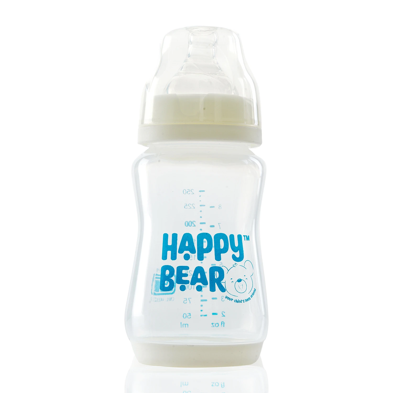 Happy Bear PP Newborn Baby Bottle (250ml) | BPA-Free, Slim Neck Feeding Bottle