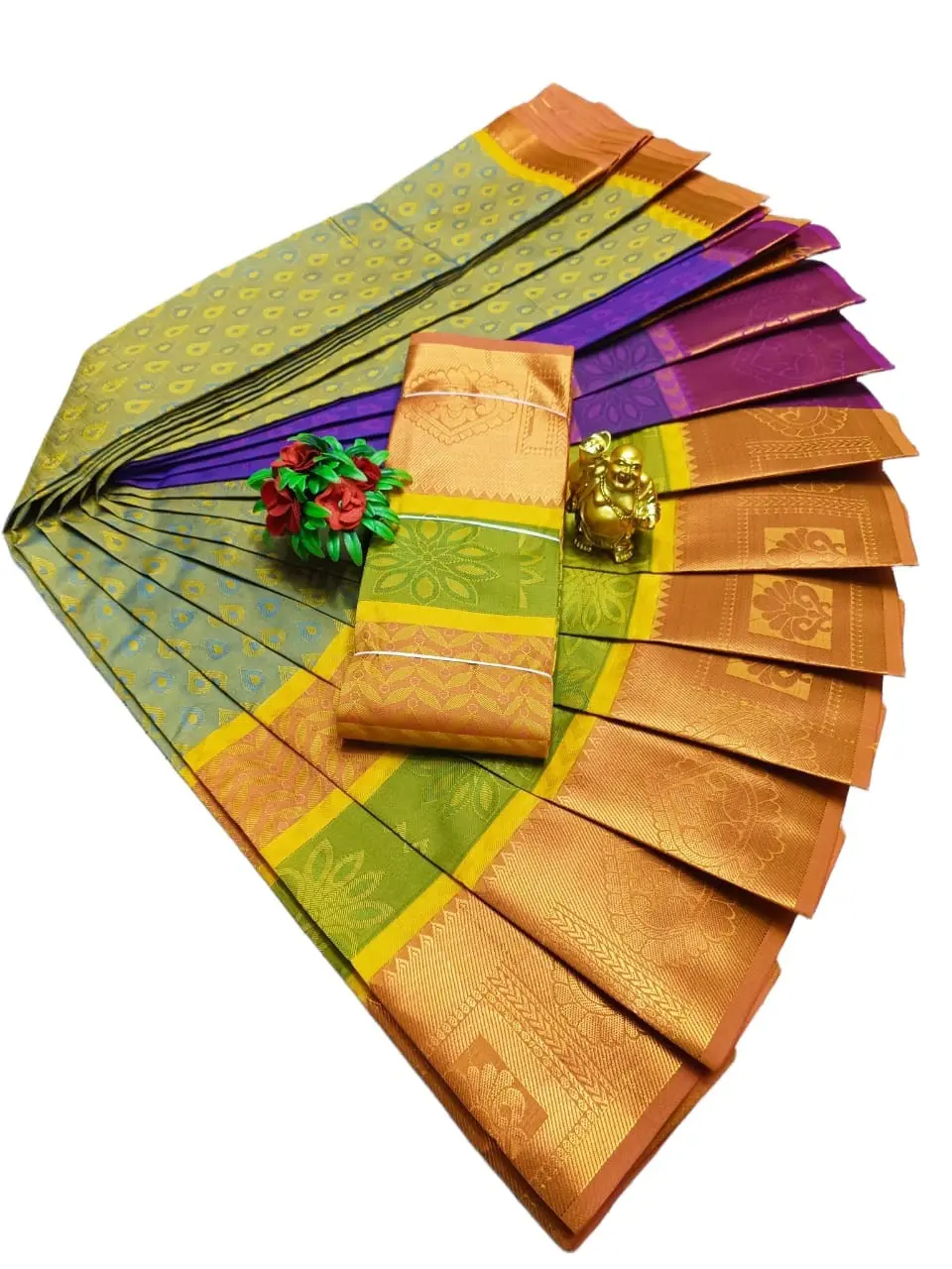 3D EMBOSSED SILK SAREES WITH BLOUSE PIECE FOR ETHNIC WEAR