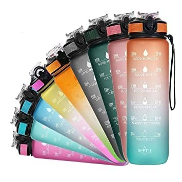 HORAP Unbreakable Water Bottle 1 Litre with Motivational Time Marker, Leakproof Durable BPA-Free Non-Toxic Water bottle for office,Water bottle for gym