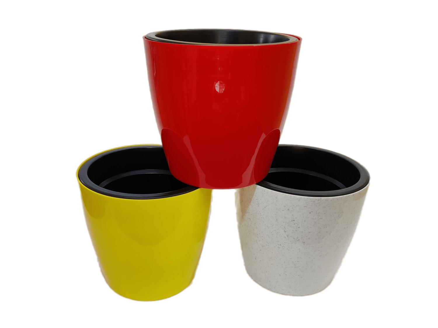Self Watering Flower Pot with Inner pot (pack of 3 , 9 inches). Best for Indoor and balcony. virgin plastic flower pot.