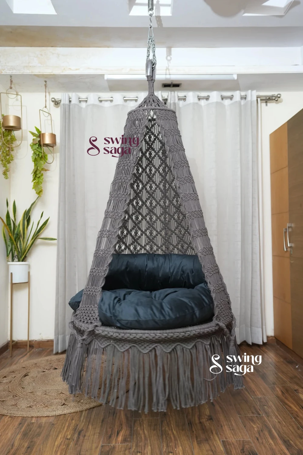 Chestnut Grey Swing Chair – Stylish & Comfortable Hanging Chair