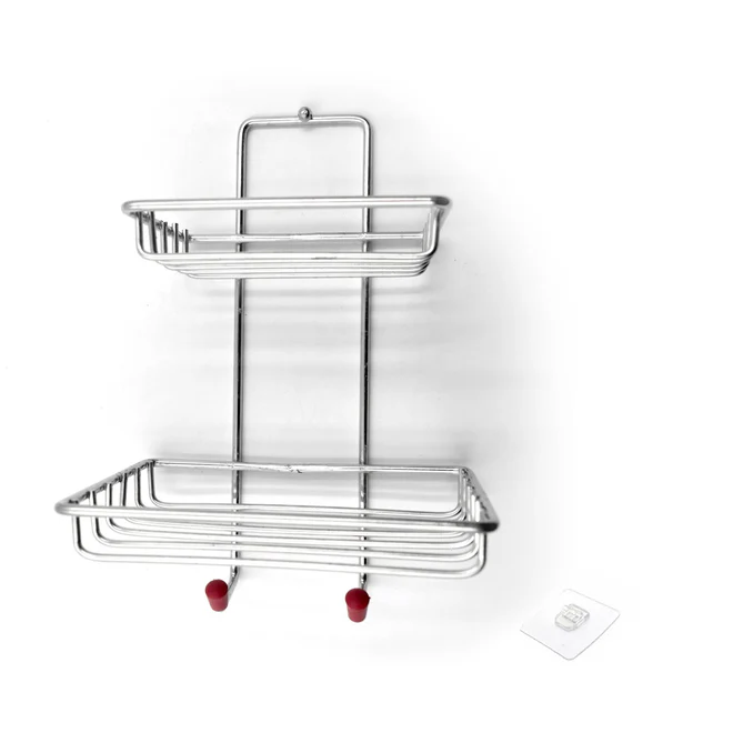 Kitchen Bathroom Soaps Storage Rack With 2 Hook for Home