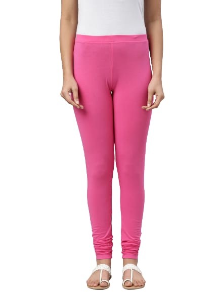 Women's Lycra Leggings for chudithar light pink colours